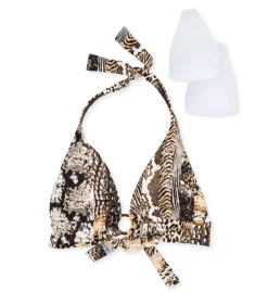 Bleu Rod Beattie Walk On The Wild Side Ring Halter Bikini Swim Top WS22107 -Pour Moi Bikinis Shop bleu rod beattie bleu01 ws22107 cs6