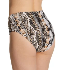 Bleu Rod Beattie Walk On The Wild Side Draped Hi Waist Swim Bottom WS22508 -Pour Moi Bikinis Shop bleu rod beattie bleu01 ws22508 bs