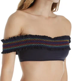 Bleu Rod Beattie Smock It To Ya Off The Shoulder Bandeau Swim Top Y18683