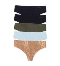 Calvin Klein Invisibles Thongs - 5 Pack QD3556 -Pour Moi Bikinis Shop calvin klein cal001 qd3556 cs2