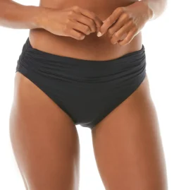 Carmen Marc Valvo Castello Scroll Classic Shirred Waist Swim Bottom C1D223