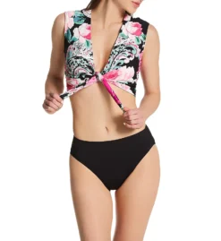 Carmen Marc Valvo 4Twisted Ties High Waist Bikini Swim Bottom C66460 -Pour Moi Bikinis Shop carmen marc valvo cmv01 c66460 cs1