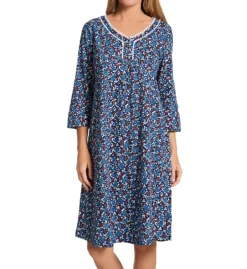 Carole Hochman 100% Cotton Knit Floral 3/4 Sleeve Waltz Gown CH22550