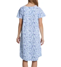 Carole Hochman 100% Cotton Blue Dream Short Sleeve Waltz Gown CH82401 -Pour Moi Bikinis Shop carole hochman caho01 ch82401 bs