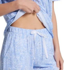 Carole Hochman 100% Cotton Knit Short Sleeve Capri PJ Set CH92551 -Pour Moi Bikinis Shop carole hochman caho01 ch92551 cs3