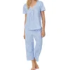 Carole Hochman 100% Cotton Knit Short Sleeve Capri PJ Set CH92551