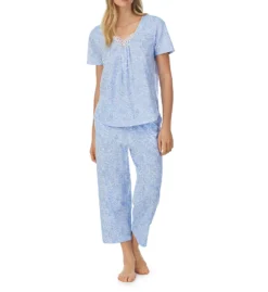 Carole Hochman 100% Cotton Knit Short Sleeve Capri PJ Set CH92551