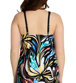 Coco Reef Retro Swirl V-Neck Bra Sized Tankini Swim Top U69382 -Pour Moi Bikinis Shop coco reef coco01 u69382 bs