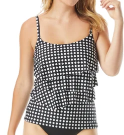 Coco Reef Riviera Dot Aura Ruffle Bra Sized Tankini Swim Top U78075