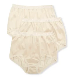 Cuddl Duds Lorraine Lace Trim Nylon Full Brief Panty - 3-Pack LR102P3 -Pour Moi Bikinis Shop cuddl duds cudd01 lr102p3 cs2