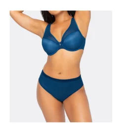 Curvy Couture Sheer Mesh Plunge Push Up Underwire Bra 1310 -Pour Moi Bikinis Shop curvy couture cuco01 1310 cs3