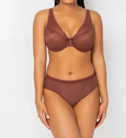 Curvy Couture Sheer Mesh Plunge Push Up Underwire Bra 1310 -Pour Moi Bikinis Shop curvy couture cuco01 1310 cs5