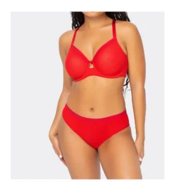 Curvy Couture Sheer Mesh Unlined Underwire Bra 1311 -Pour Moi Bikinis Shop curvy couture cuco01 1311 cs6