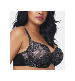 Curvy Couture Beautiful Bliss Lace Unlined Underwire Bra 1341 -Pour Moi Bikinis Shop curvy couture cuco01 1341 cs1