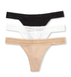 DKNY Classic Cotton Thong Panty - 3 Pack DK5007P -Pour Moi Bikinis Shop dkny dkny01 dk5007p cs1