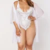 Dreamgirl Plus Sized Mesh Robe & Teddy 2 Pc Set 12803X -Pour Moi Bikinis Shop dreamgirl dg001 12803x gs