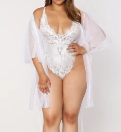 Dreamgirl Plus Sized Mesh Robe & Teddy 2 Pc Set 12803X