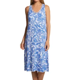 Ellen Tracy Paisley Sleeveless Mid Gown With Soft Bra 8225580