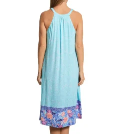 Ellen Tracy Aqua Geo Sleeveless Mid Gown With Soft Bra 8225581 -Pour Moi Bikinis Shop ellen tracy elen01 8225581 bs