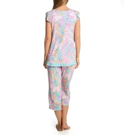 Ellen Tracy Paisley Short Sleeve Cropped Pant PJ Set 8725529 -Pour Moi Bikinis Shop ellen tracy elen01 8725529 bs