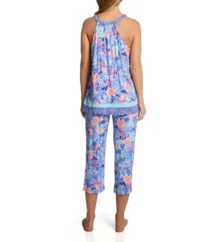 Ellen Tracy Peri Floral Sleeveless Cropped Pant PJ Set 8725581 -Pour Moi Bikinis Shop ellen tracy elen01 8725581 bs