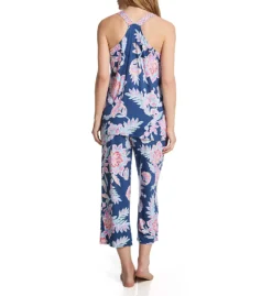 Ellen Tracy Navy Paisley Sleeveless Wide Leg Capri PJ Set 8725598 -Pour Moi Bikinis Shop ellen tracy elen01 8725598 bs