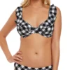 Freya Totally Check Underwire Plunge Ruffle Swim Top AS2923