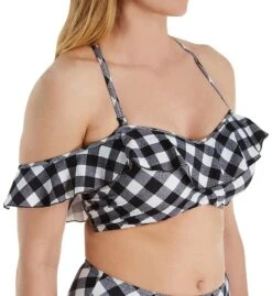 Freya Totally Check Underwire Off The Shoulder Swim Top AS2925 -Pour Moi Bikinis Shop freya fre001 as2925 cs6