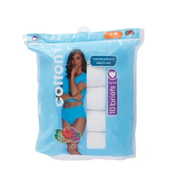 Fruit Of The Loom Ladies White Cotton Brief Panties - 10 Pack 10DBRWH -Pour Moi Bikinis Shop fruit of the loom fotl01 10dbrwh cs1