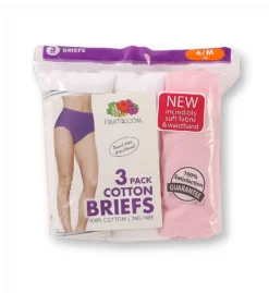 Fruit Of The Loom Cotton Brief Panties - 3 Pack 3DBRIAS -Pour Moi Bikinis Shop fruit of the loom fotl01 3dbrias cs1