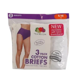 Fruit Of The Loom Cotton Brief Panties - 3 Pack 3DBRIWH -Pour Moi Bikinis Shop fruit of the loom fotl01 3dbriwh cs1