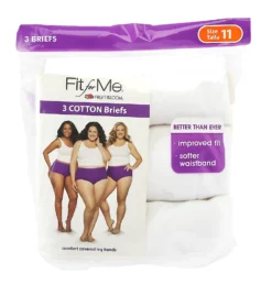 Fruit Of The Loom Fit For Me Plus Size Cotton Brief Panties - 3 Pack 3DBRWHP -Pour Moi Bikinis Shop fruit of the loom fotl01 3dbrwhp cs1