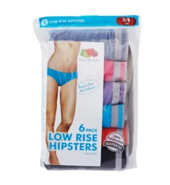 Fruit Of The Loom Heather Low Rise Hipster Panties - 6 Pack 6DLRHH1 -Pour Moi Bikinis Shop fruit of the loom fotl01 6dlrhh1 cs1
