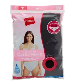 Hanes Ultimate ComfortFlex Fit Hi-Cut Panty - 4 Pack 43CFF4 -Pour Moi Bikinis Shop hanes hane01 43cff4 cs1
