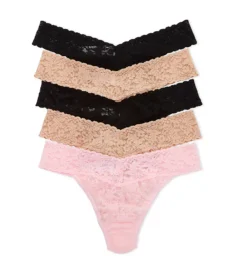 Hanky Panky Original Rise Signature Lace Thongs - 5 Pack 4811FP -Pour Moi Bikinis Shop hanky panky hnk001 4811fp cs2