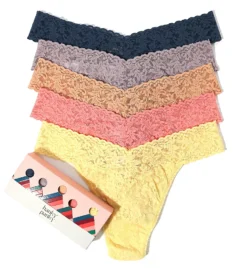 Hanky Panky Signature Lace Original Rise Thong Holiday 5 Pack 48LN5BX -Pour Moi Bikinis Shop hanky panky hnk001 48ln5bx cs2