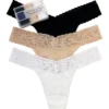 Hanky Panky Supima Cotton Original Rise Thong - 3 Pack 8918013 -Pour Moi Bikinis Shop hanky panky hnk001 8918013 gs