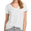 Hanro Sleep & Lounge Short Sleeve V-Neck Shirt 77876