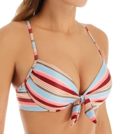 Hot Water Love Stripe Push Up Underwire Bikini Swim Top 24LS3060