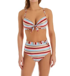 Hot Water Love Stripe High Waist Brief Swim Bottom 24LS4040 -Pour Moi Bikinis Shop hot water hw01 24ls4040 cs1