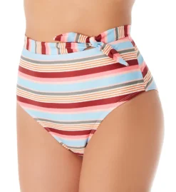 Hot Water Love Stripe High Waist Brief Swim Bottom 24LS4040