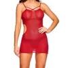 Ilusion Mesh Side Cutout Babydoll With Thong 71071021