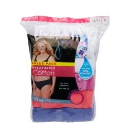 Just My Size Cool Comfort Cotton Brief Panty - 10 Pack 1610PX -Pour Moi Bikinis Shop just my size just01 1610px cs1
