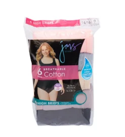 Just My Size Cool Comfort Cotton High Brief Panty - 6 Pack 16156C -Pour Moi Bikinis Shop just my size just01 16156c cs1