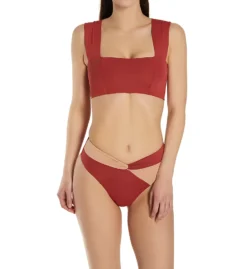 L Space Gold Stars Parker Reversible Bikini Swim Top LSPAT17 -Pour Moi Bikinis Shop l space lspc01 lspat17 cs5