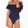 L Space Ruffles Kimora Off The Shoulder One Piece Swimsuit MTKMM18
