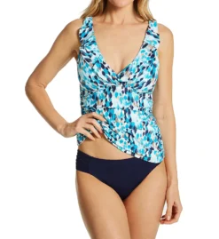 La Blanca Seaglass Shores Surplice Ruffle Tankini Swim Top LB2CG89 -Pour Moi Bikinis Shop la blanca labl01 lb2cg89 cs1