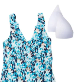 La Blanca Seaglass Shores Surplice Ruffle Tankini Swim Top LB2CG89 -Pour Moi Bikinis Shop la blanca labl01 lb2cg89 cs6