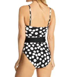 La Blanca Mod For Dot Belted Mio One Piece Swimsuit LB2CM24 -Pour Moi Bikinis Shop la blanca labl01 lb2cm24 bs