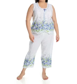 La Cera 100% Cotton Woven Sleeveless Printed Pajama Set 1487-2 -Pour Moi Bikinis Shop la cera lace01 1487 2 cs6
